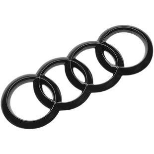 适用奥迪黑色车标贴改装A3/A4L/A6L/Q2Q5LQ3四环中网尾标贴黑武士