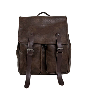 复古质感软皮质双肩包女2026新款大容量上班通勤旅游背包学生书包