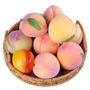 仿真桃子模型泡沫假水果仙桃道具水蜜桃平桃黄桃儿童食物摆件装饰