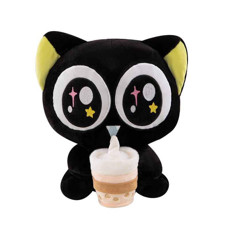 罗小黑玩偶奶茶黑猫毛绒玩具超萌毛绒/玩偶/公仔/布