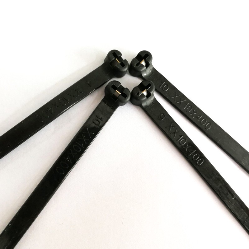 尼龙嵌片扎带船用电缆自锁式固定卡扣钢扣钢牙3*100mm尼龙扎带