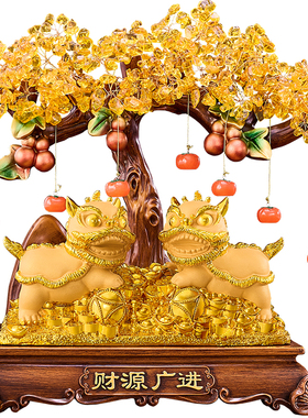 财源广进国潮醒狮摆件