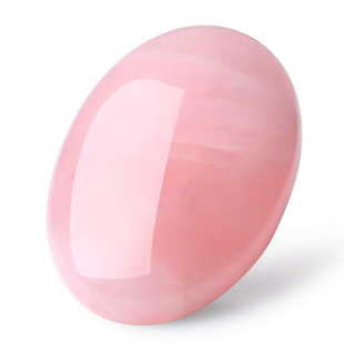 椭圆粉晶手把件女天然粉水晶原石宝石解压盘玩把玩件粉色石头摆件