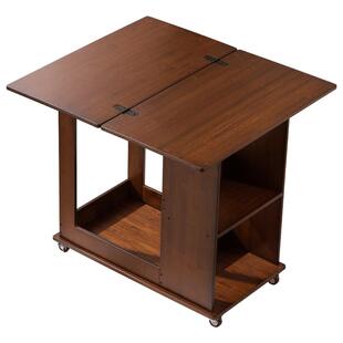 边几茶几可移动沙发边柜小户型折叠推车客厅置物架实木中古小桌子
