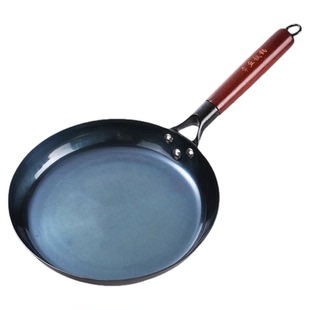 正品章丘平底锅小铁锅烙饼煎饼锅不粘锅煎蛋锅家用无涂层牛排煎锅