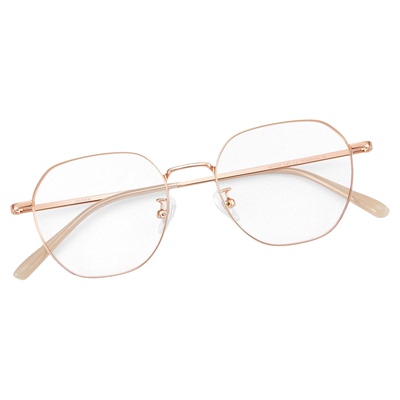 蔡司镜片纯钛超轻近视眼镜框女修颜显白金丝框专业配镜33080Q