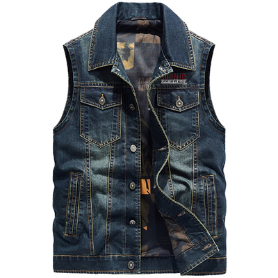 男装牛仔马甲男外套户外马夹