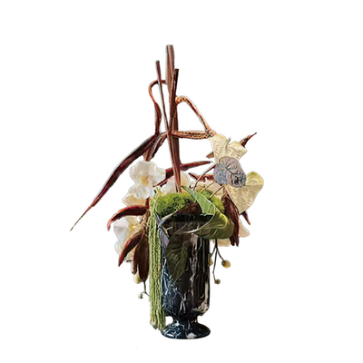 新中式艺术仿真花餐厅软装