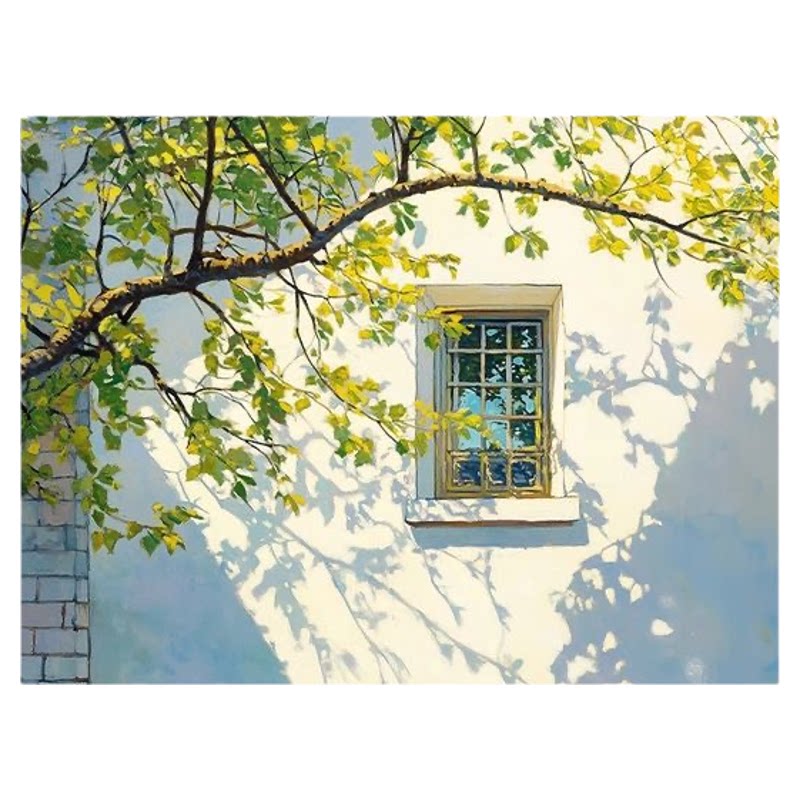 夏日树影清新壁画艺术小众装饰画