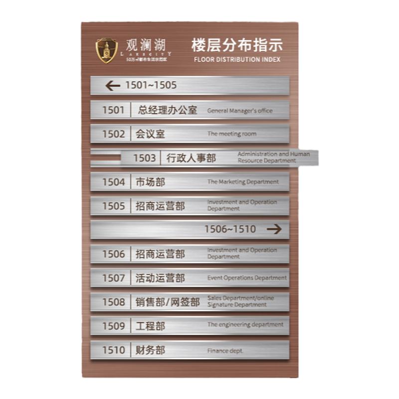 高档不锈钢可抽拉索引牌可更换