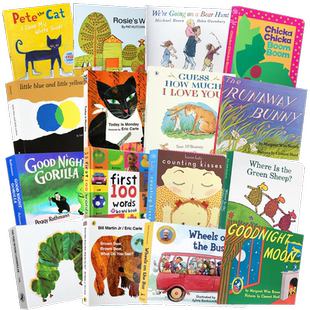 100元5本绘本The very hungry caterpillar好饥饿的毛毛虫MyMum MyDad猜猜我有多爱你Brown Bear小鼠波波Pete晚安月亮送音频配套书