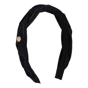 AJIDOU阿吉豆牛仔发箍时尚女款宽头箍休闲气质发卡头饰秋冬新头箍