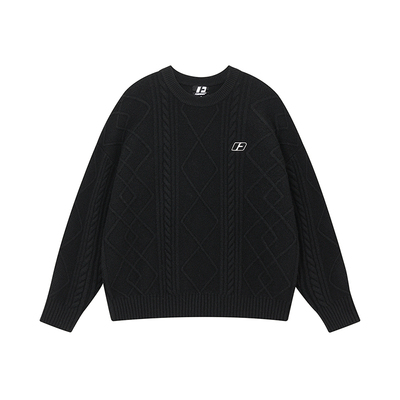 FORNINES慵懒风圆领羊毛针织衫