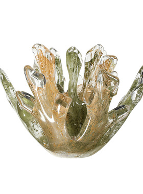 ins风抽象珊瑚玻璃轻奢摆件