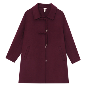 高贵妈妈秋冬装双面呢子大衣洋气大码中老年人女羊毛呢外套零羊绒