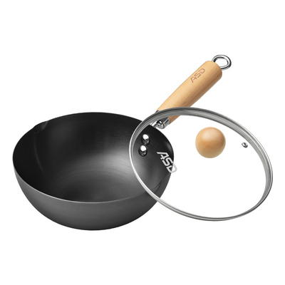 爱仕达迷你小铁锅家用平底小炒锅一人食炒菜锅