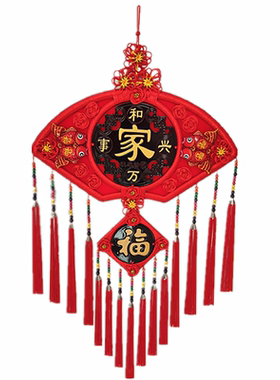 高档豪华扇形桃木手编大号中国结