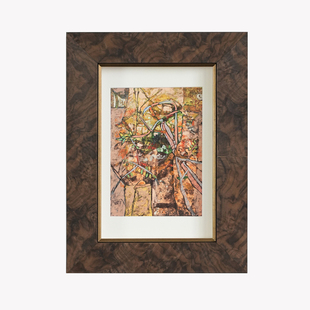 复古实木画框相框空框装裱定制海报照片拼图油画外框树瘤皮展示a4