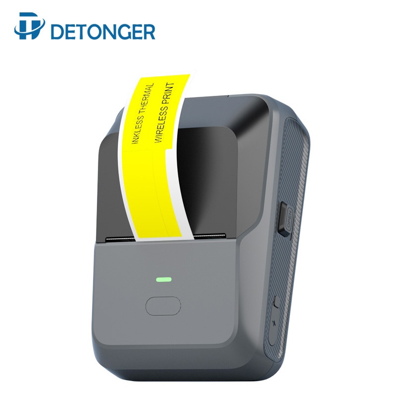 【英文版】DeTong标签打印机P2蓝牙商用标签机热敏家用手持便携式