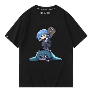孤独摇滚山田凉联名周边歌姬宽松夏季纯棉短袖T恤衫男女吸汗衣服