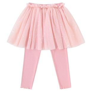 嘟嘟家女童裙子秋季网纱短裙打底裤一体宝宝春秋款少女心甜美童装