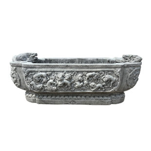 石雕鱼缸花盆庭院汉白玉老石槽仿古做旧门海室内户外种花养鱼盆景