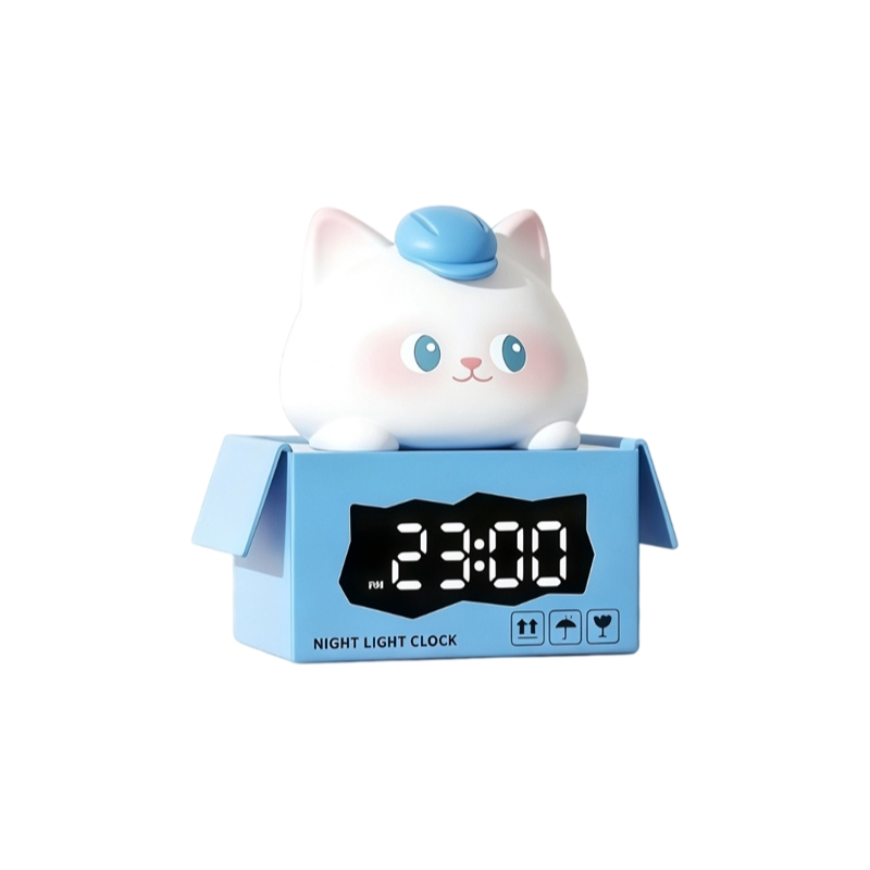 蹲蹲萌宠闹钟小夜灯生日礼物实用