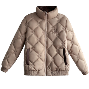 啄木鸟羽绒棉服棉衣女冬装2023年中年妈妈轻薄小棉袄短款加绒外套