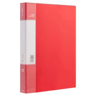 得力大红色文件夹中国红讲义资料册多层透明插页袋60页朗诵稿夹本演讲夹板a4单双夹收纳夹册喜庆婚礼用档案夹