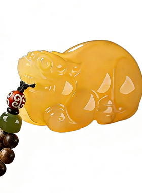 若慕男女米黄玉貔貅小众设计