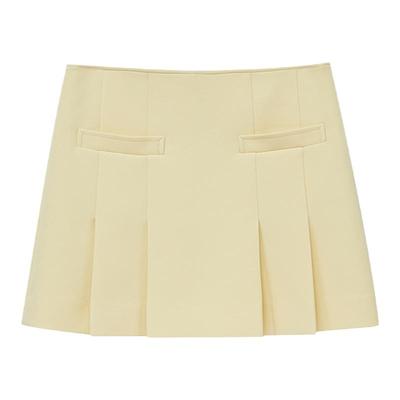 春夏wmwm迷你工字褶半裙休闲
