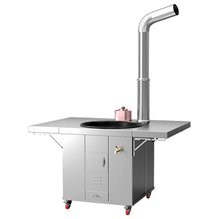 不锈钢农村双侧板304柴火灶家用移动大铁锅土灶台户外室内烧木柴