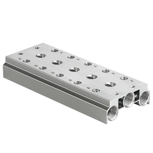 汇流板4V210-08气动电磁阀底座200M-4F2F3F100M6位5F79孔气排阀组