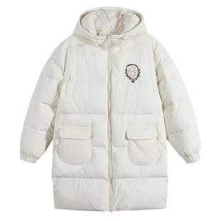 学生羽绒服女韩版少女初中生中长款2025冬装新款外套90白鸭绒加厚