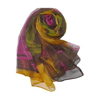 杭州丝绸真丝桑蚕丝长丝巾洋气时尚女士东风纱护颈高端围巾长纱巾