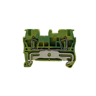 ST-2.5PE弹簧式黄绿双色接地端子排导轨式纯铜快速接线直插连接器