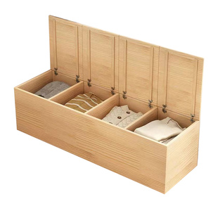 飘窗柜阳台储物柜实木杂物收纳柜地柜松木榻榻米柜卧室床边长条柜