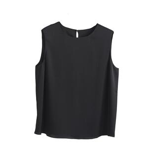 重磅22姆米双乔真丝！一片式剪裁宽肩圆领无袖衬衫双层真丝背心女