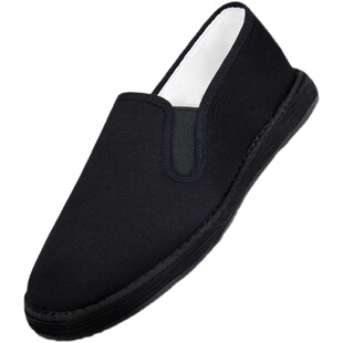 老北京布鞋男士夏季千层底布鞋工作鞋休闲透气黑边黑底布鞋一脚蹬