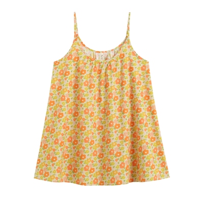 梵高七月夏季新款碎花夏日青春度假风宽松内搭外穿吊带背心衬裙女