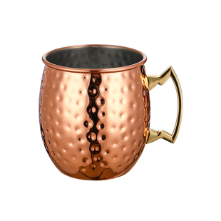 莫斯科骡子杯moscow mule不锈钢锤点铜杯酒吧杯子鸡尾酒金属酒杯