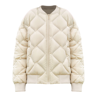 袂绒轻薄羽绒服女2025新款时尚休闲短款棒球服洋气鸭绒夹克外套潮