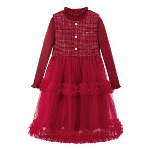 迪士尼女童连衣裙套装2026新款儿童裙子女孩小香风两件套公主裙群