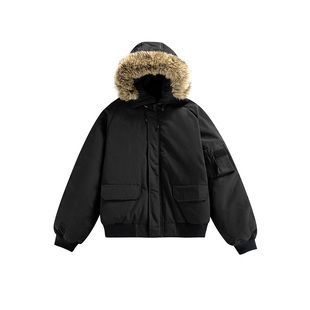 RASP冬季美式毛领加厚派克服男女白鸭绒保暖工装羽绒服情侣外套潮