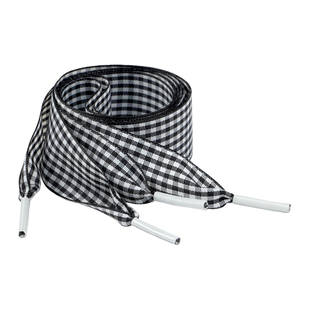 2.5cm宽彩色格子鞋带黑白糖果色鞋绳德训面包鞋阿甘鞋格纹鞋带子