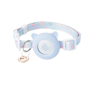 新款AirTag保护套幼猫项圈猫咪防丢追踪定位器可调节防窒息猫脖圈