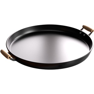 第三代氮化大平底煎锅平底锅烙饼专用烙锅老式商用摆摊大口径铁锅