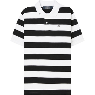 【折扣】Billionaire Boys Club 男士刺绣贴花条纹 Polo 衫