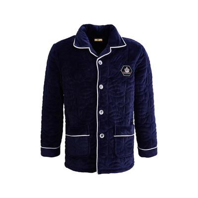 夹棉睡衣男冬季加厚加绒单件上衣