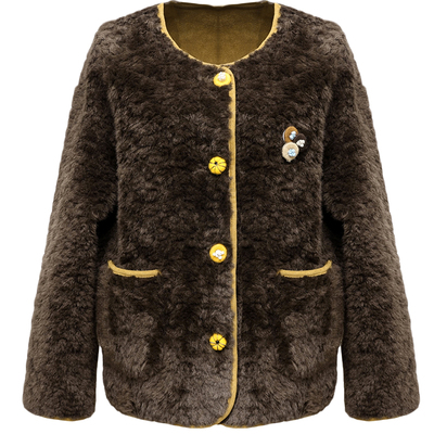 今年流行爆款皮毛一体短款大衣